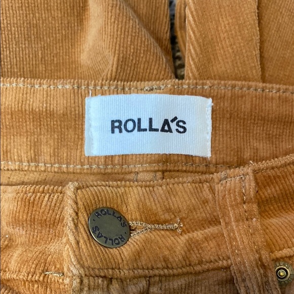 ROLLA'S Brown/Tan High Waist Flare Wide Leg Jeans Retro Chic - Picture 3 of 9